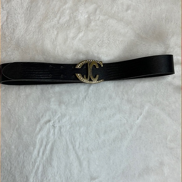 JUST CAVALLI Black ITTIERRE Belt RARE ✨Vintage 38\